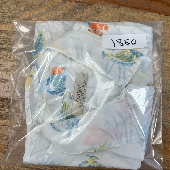 Natural Reflections Women’s Medium Sleeveless Tank fish cotton sheer - Picture 10 of 10